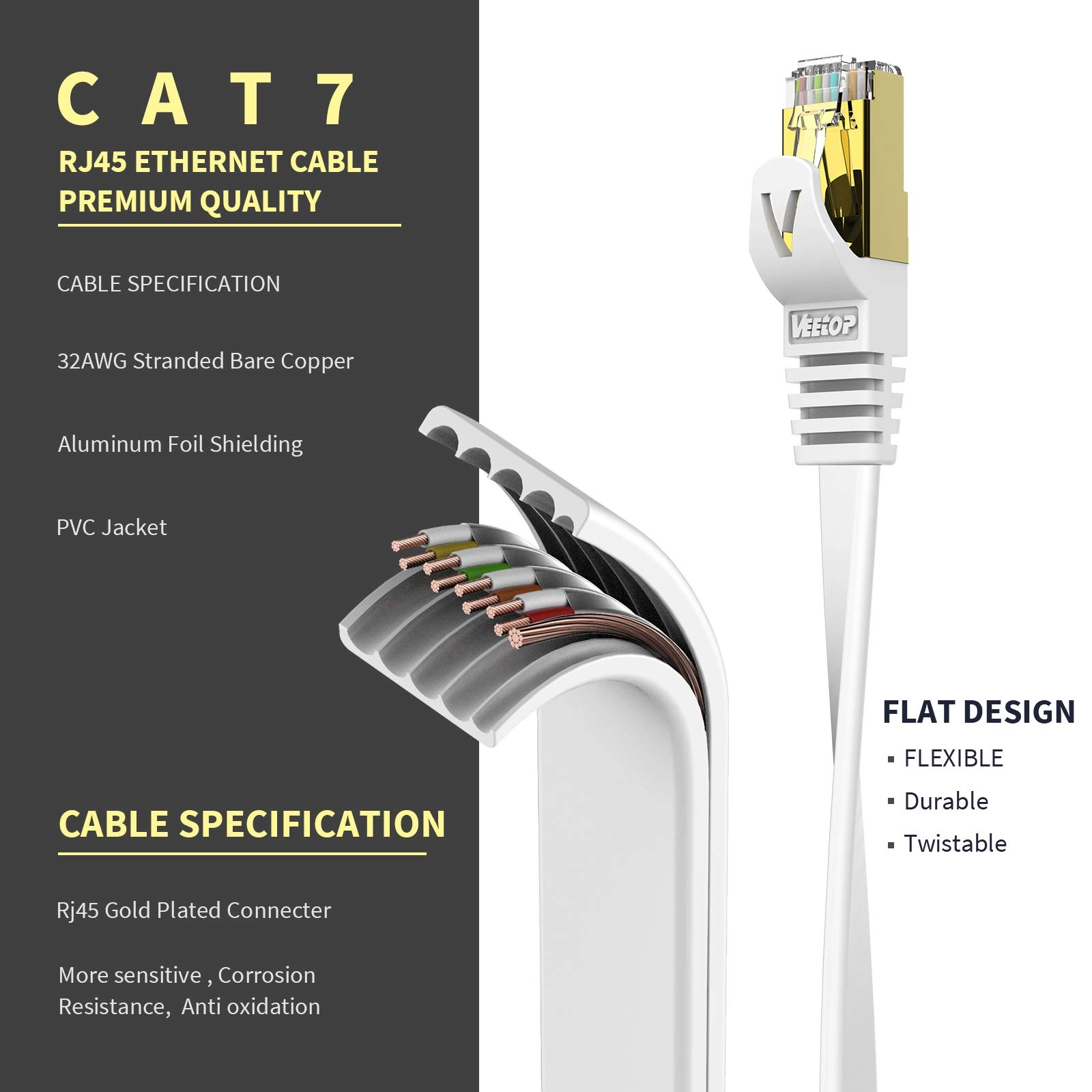 Cat7 Ethernet Cable - 50m/164ft