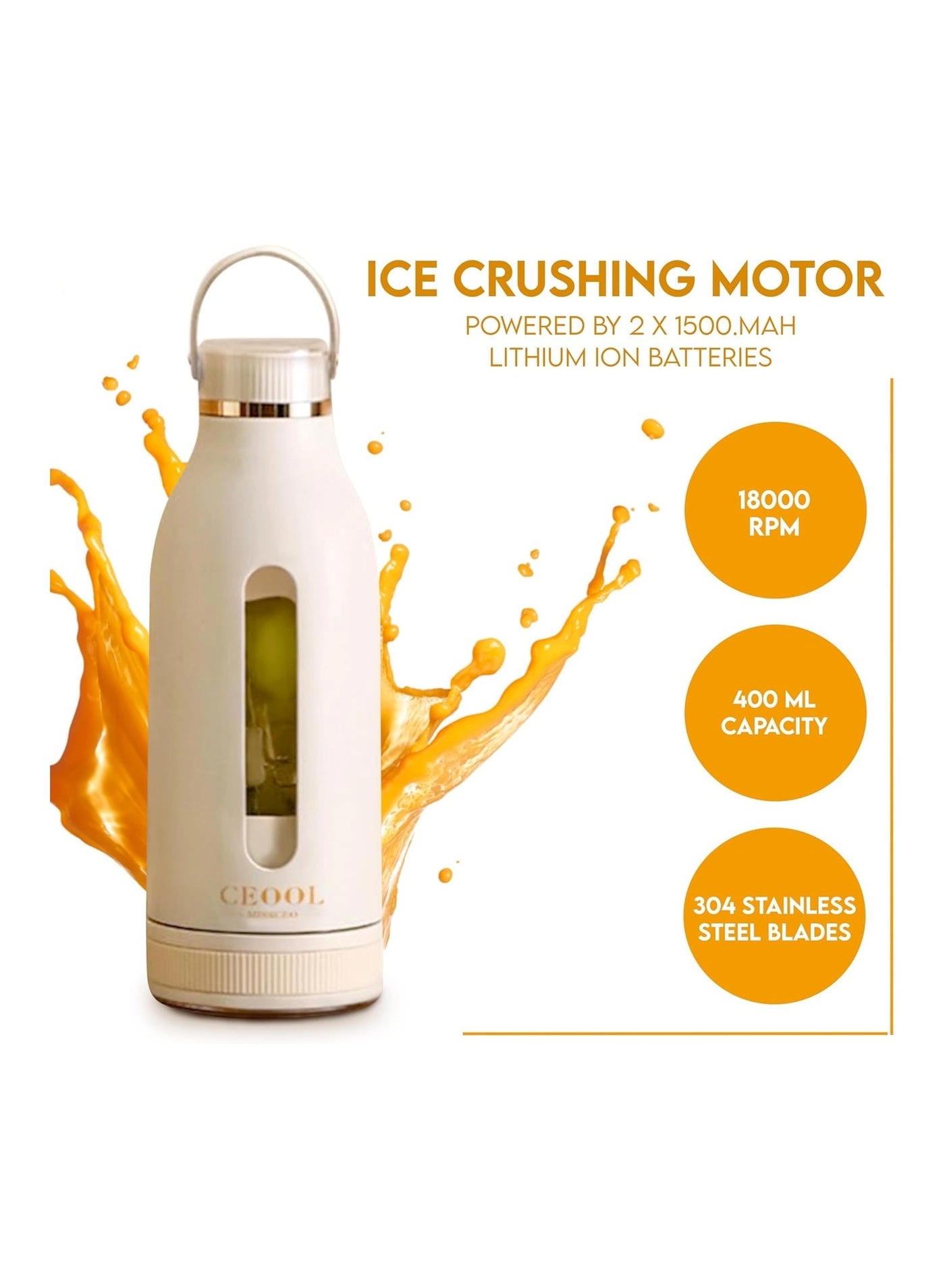 Mini Portable Travel Electric Juicing Cup - 380 ml