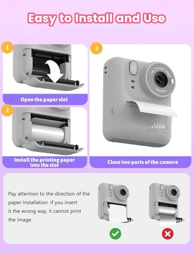 Kids Print Camera - Instant Printing 1080P Videos Red Bundle