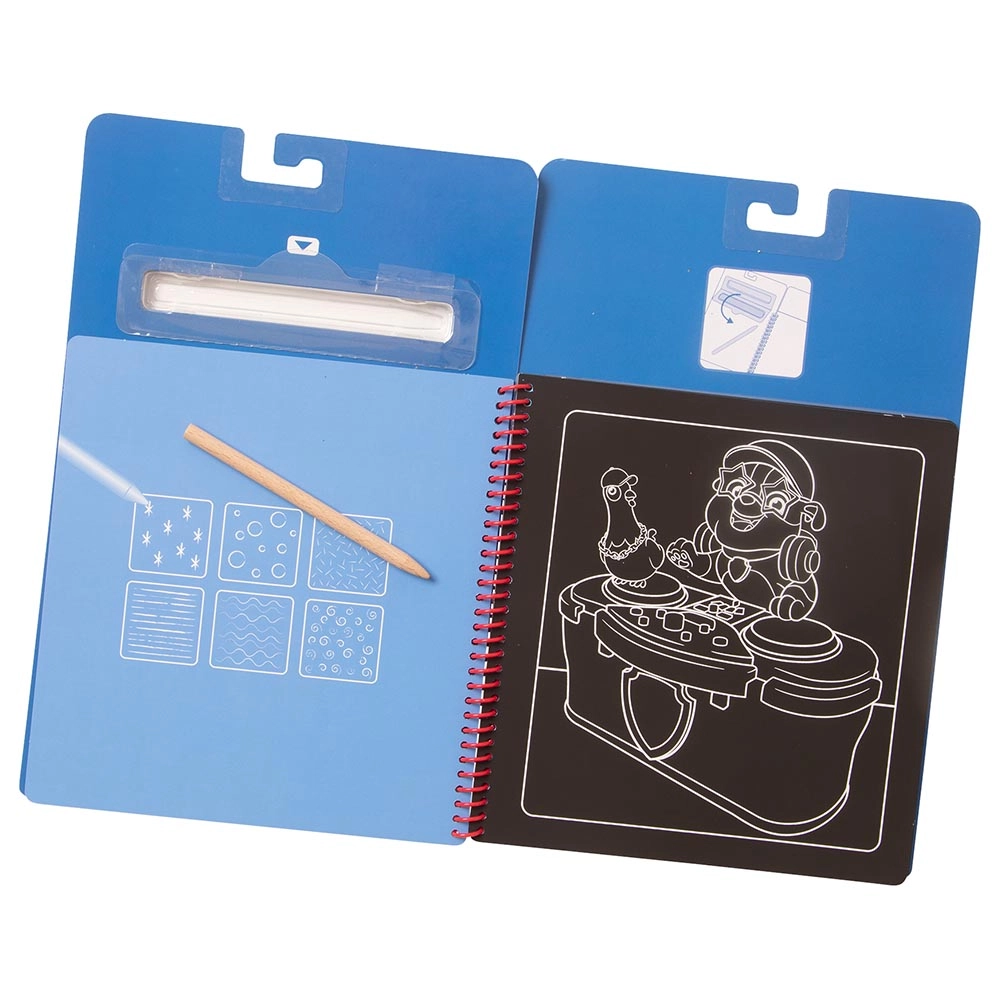 Paw Patrol Scratch Art Pad - 10 scenes wooden stylus