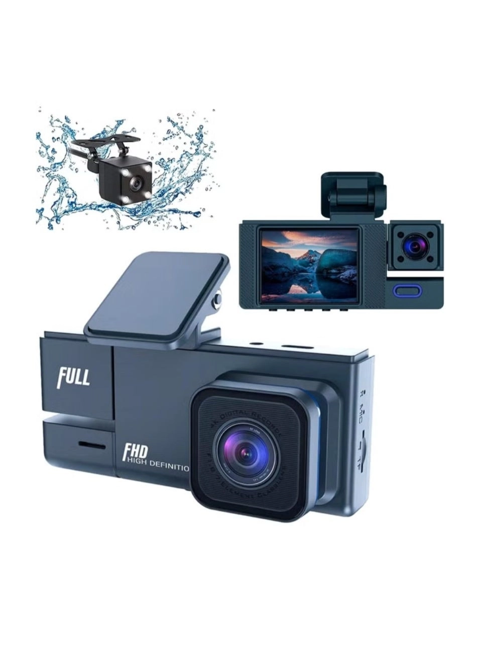 3-Lens Dash Cam - 1080p