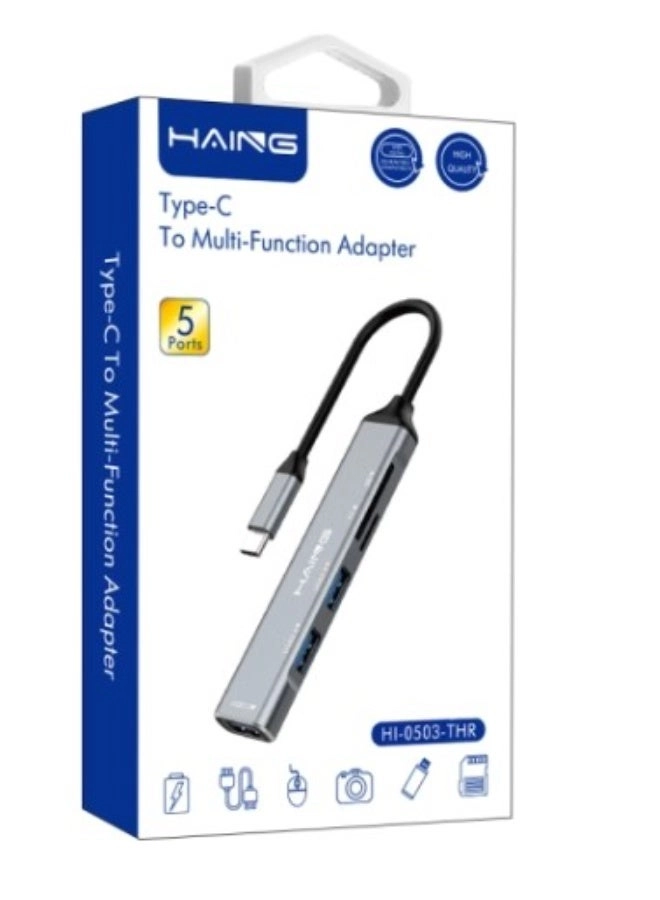 Haing USB To Multi-Function Adapter - 5 IN 1 USB-C Hub