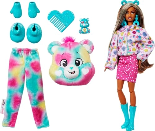 Good Vibes Bear Barbie Fashion Doll - Cutie Reveal Care Bears Series 2 10 Surprises Ages 3+