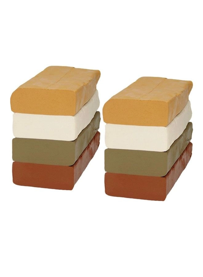 ZCM-HAPPY Clay - Kaolin 4 x yellow clay, 4 x white clay