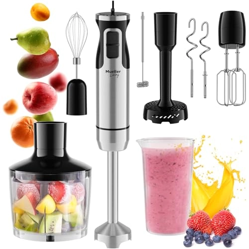Mueller Immersion Hand Blender - 8 Speed 7 Attachments