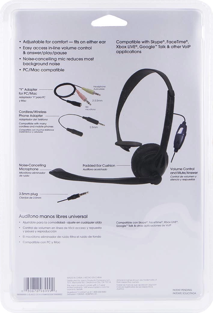 Universal Over the Ear Headphones Wired Headset