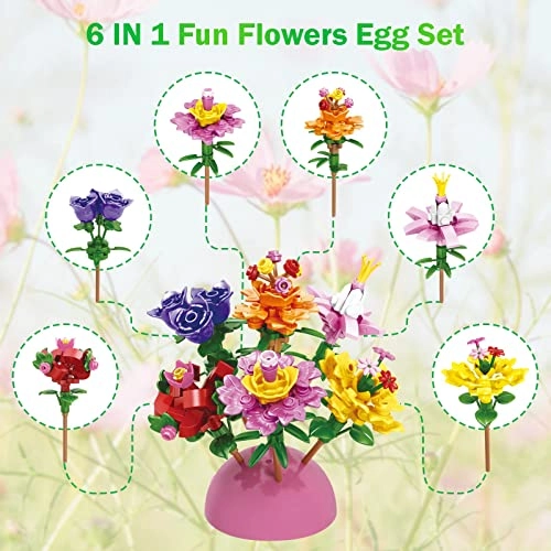Flowers Basket Stuffers Building Blocks - 12 pcs Packs