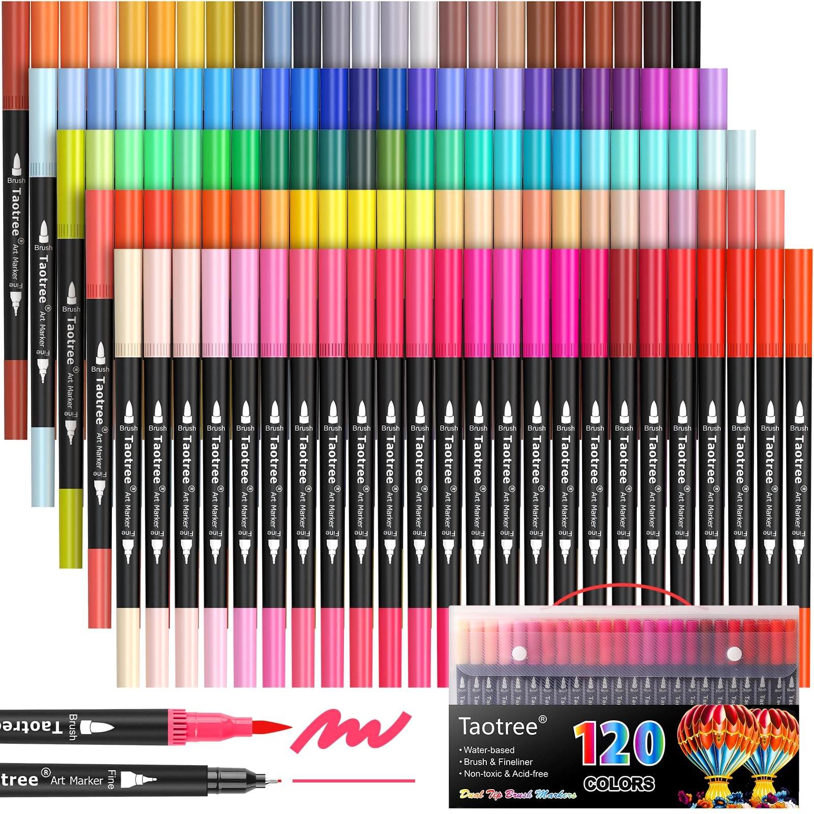 taotree Dual Tip Art Markers - 120 Color Fine