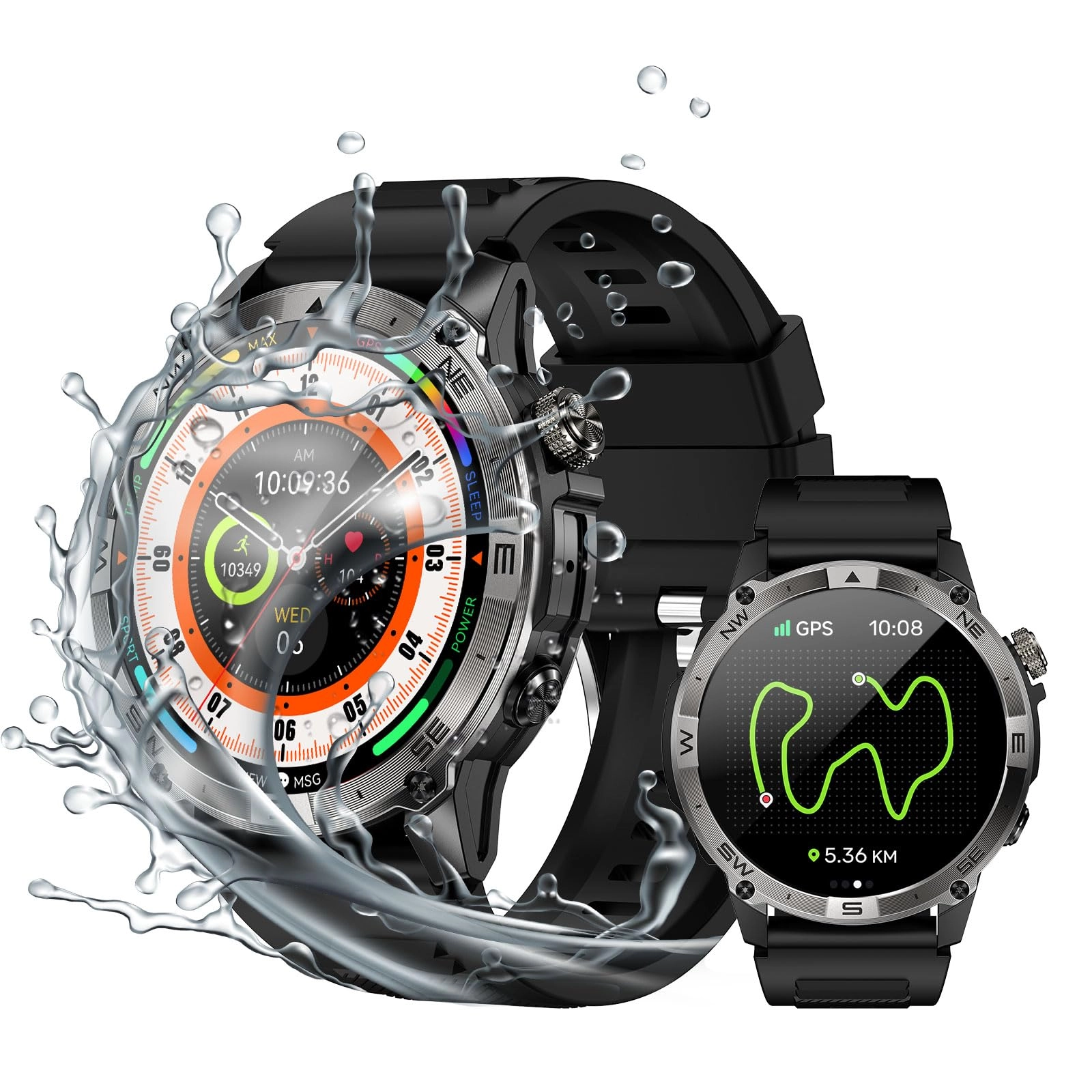 Laytham Amoled Military Smart Watch GPS