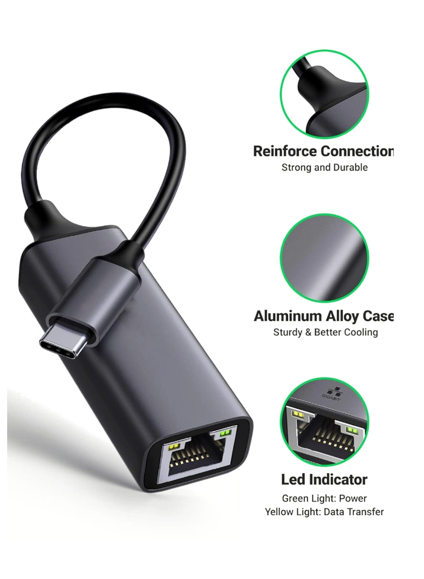 USB C to Ethernet Adapter - Gigabit Thunderbolt 3