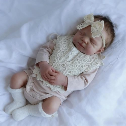 Reborn Baby Doll - 18 Inch Silicone Girl Sleeping Ages 3+