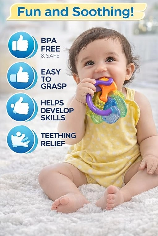 2 in 1 Teether - Beech Wood, Silicone
