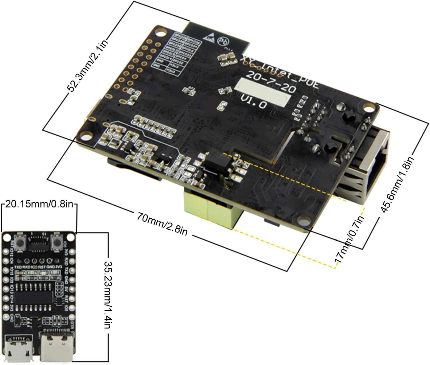 ESP32 Ethernet Adapter - 50 V 802.11 b , g , n 150 Mbit