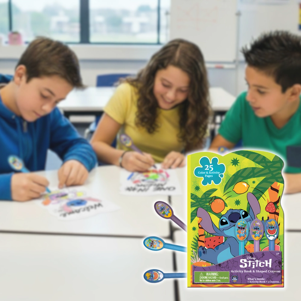 Stitch Activity Book and Shaped Crayons - 3+ years