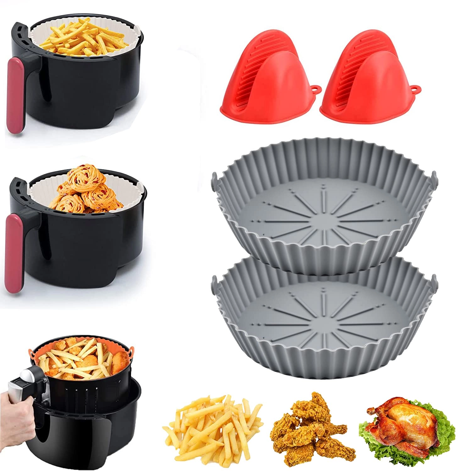 Air Fry Silicone Insert - food grade silicone 2pcs
