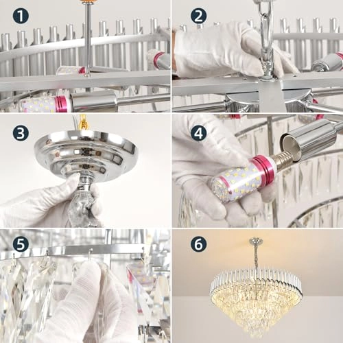 Chrome Crystal Chandelier - Dimmable
