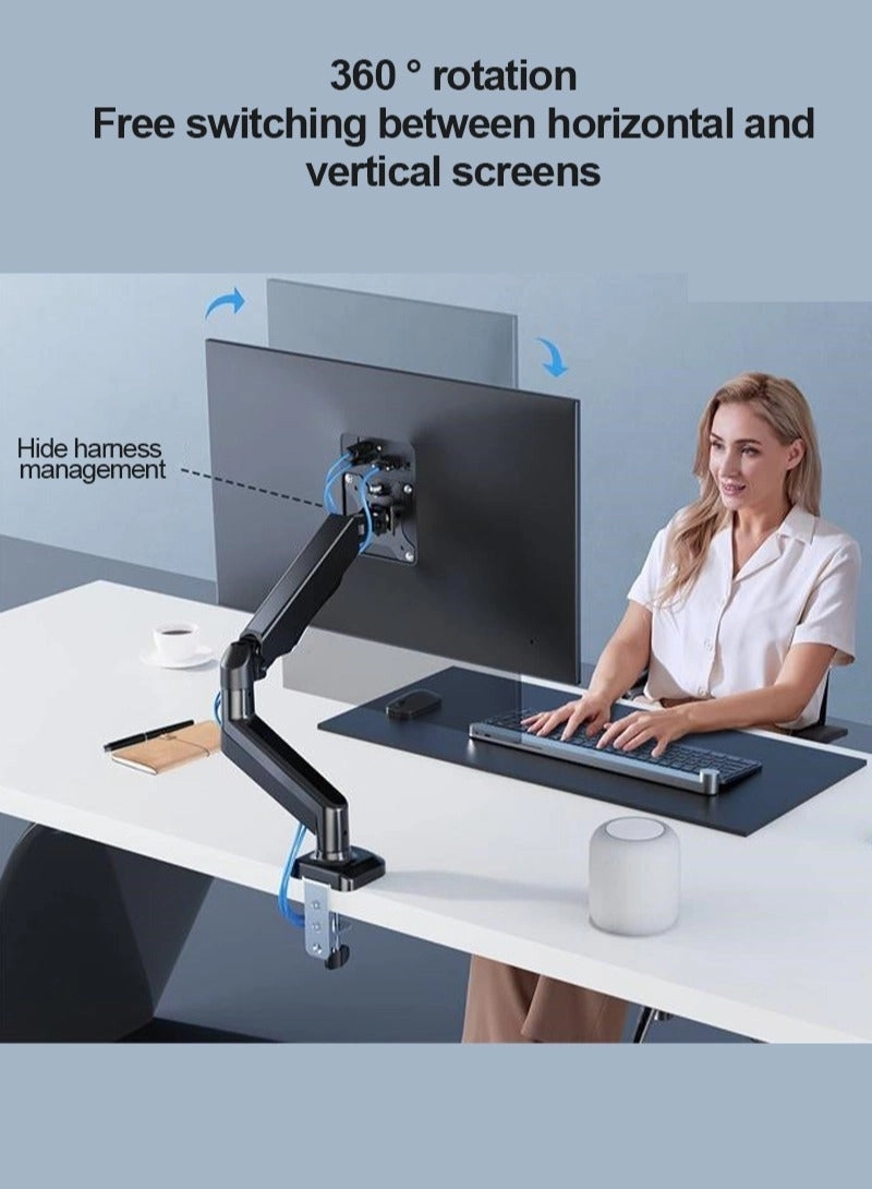 Full Motion Tilt Swivel Single Monitor Arm - 13-32 inch 100 x 100 or 75 x 75 mm
