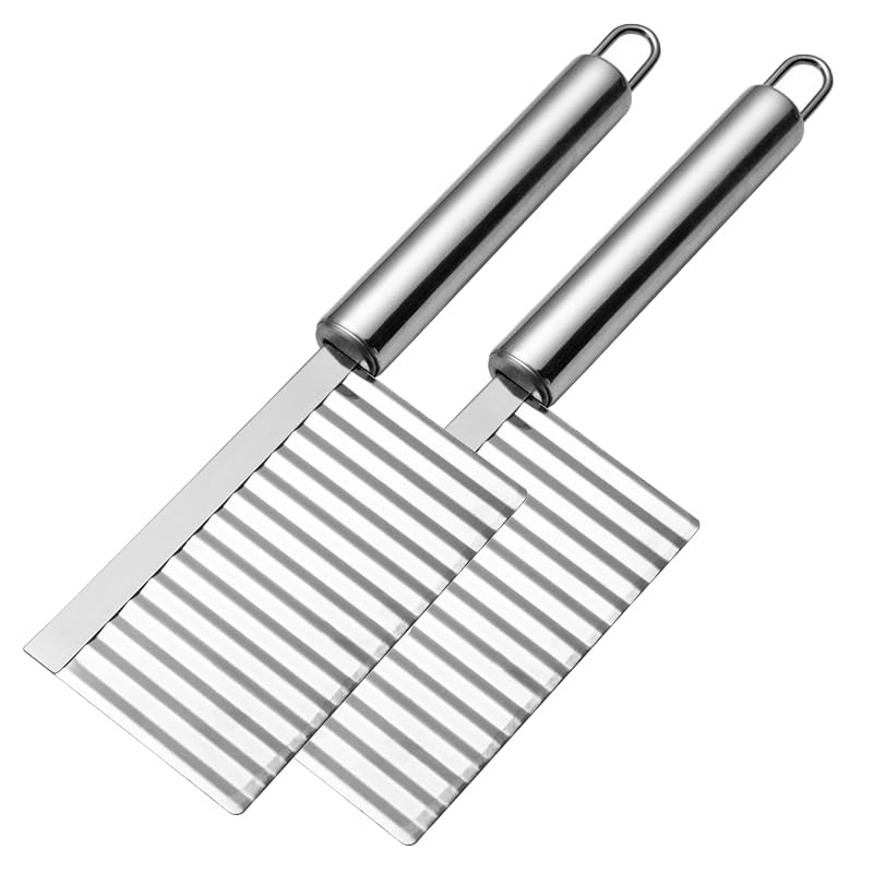 Khazna Crinkle Cutter - Stainless Steel 4.1 inches 2 Pcs