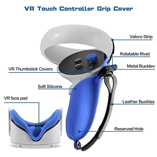 VR Silicone face Cover + Controller Grip Cover + Rocker protective cap - Wireless