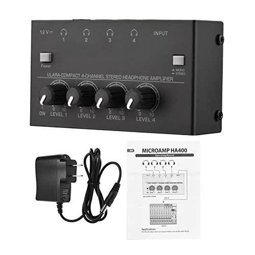 4-channel Stereo Headphone Amplifier - Ultra-compact Mono & Stereo Switch