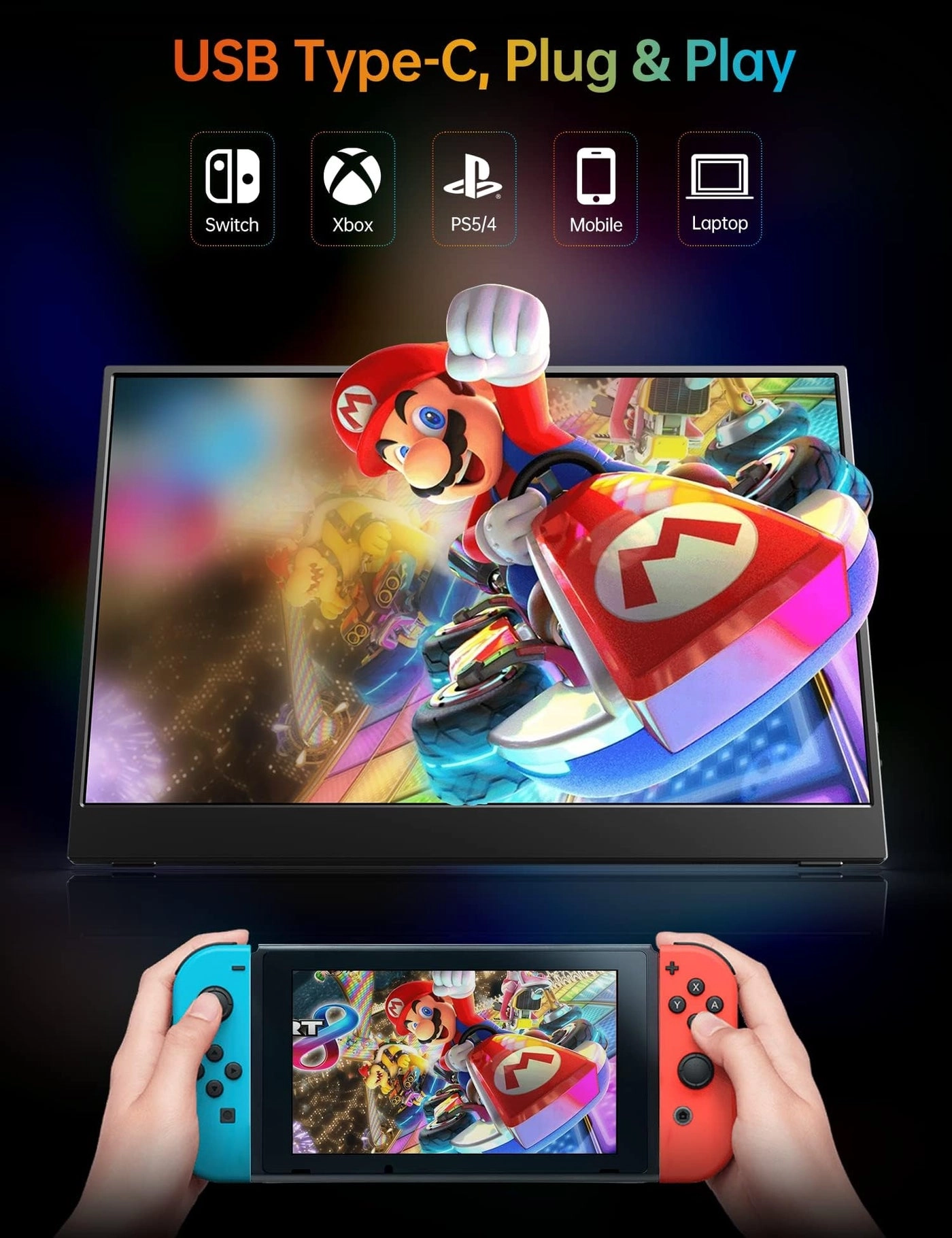 Portable-Monitor-for-Lapto - 1080P FHD 15.6''