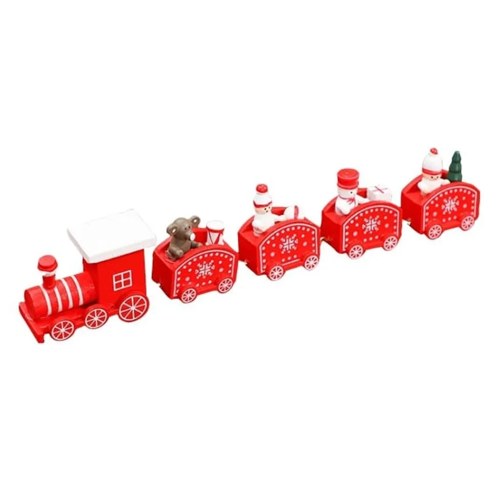 Factory Price Christmas Wooden Train Set - 5 Pcs