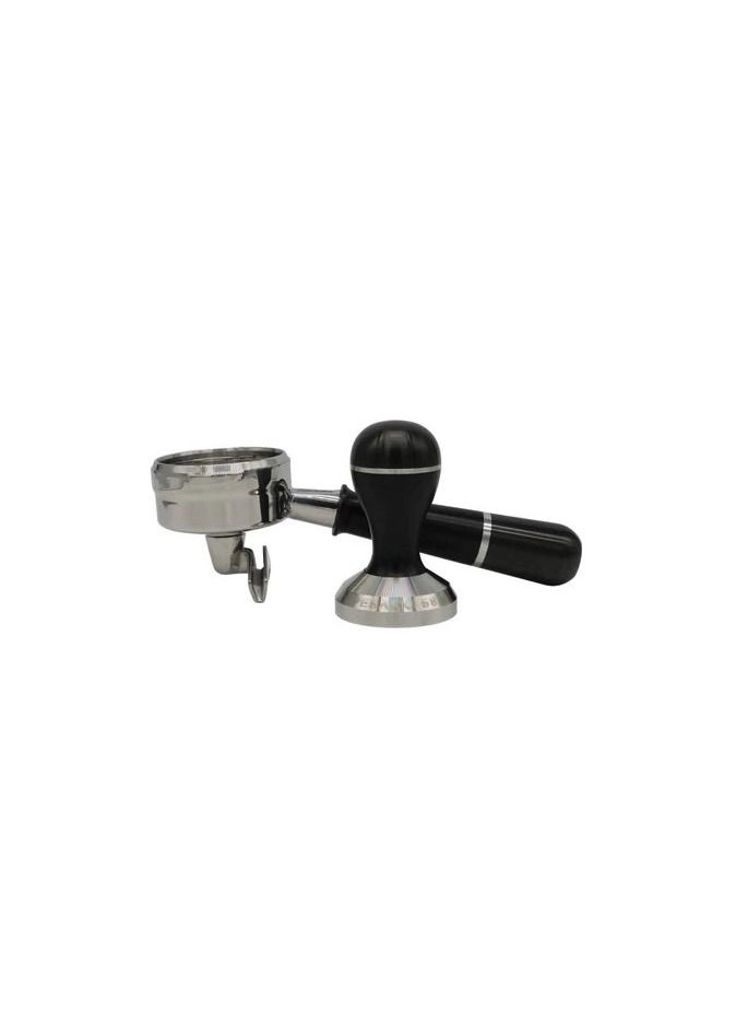 Tamper - 58.5mm Black & Gold + LM/E61 Spouted Portafilter