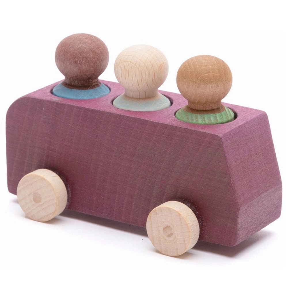 Wooden Bus - three wooden figures