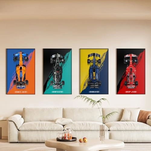 Display Wallboard for LEGO 42206 - MDF Aluminum Red Bull Racing RB20 F1