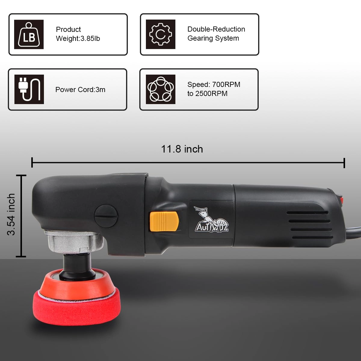 Mini Car Polisher - 600 Watts 1"/2"/3"