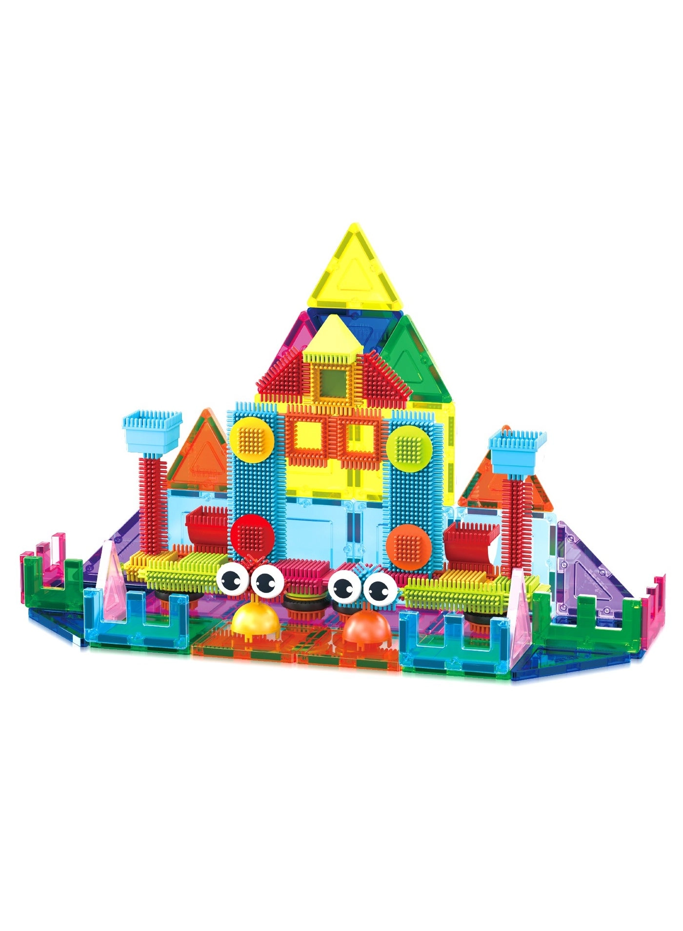 Magnetic Tiles and Soft Hedgehog Building Block Set - 75 pcs