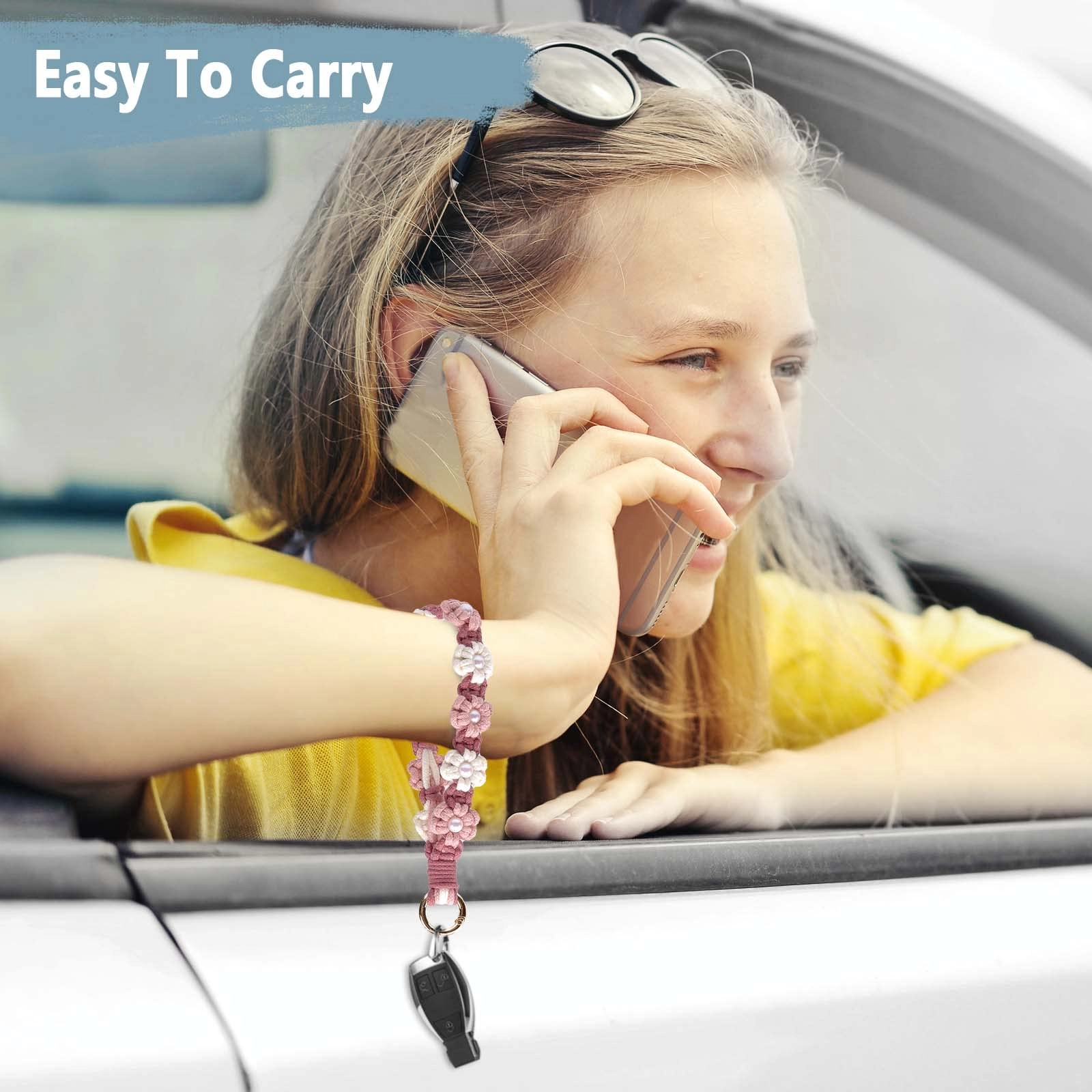 Boho Macrame Keychain - Car