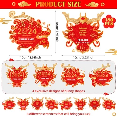 Scratch Off Fortune Cards - 180 pieces Chinese New Year
