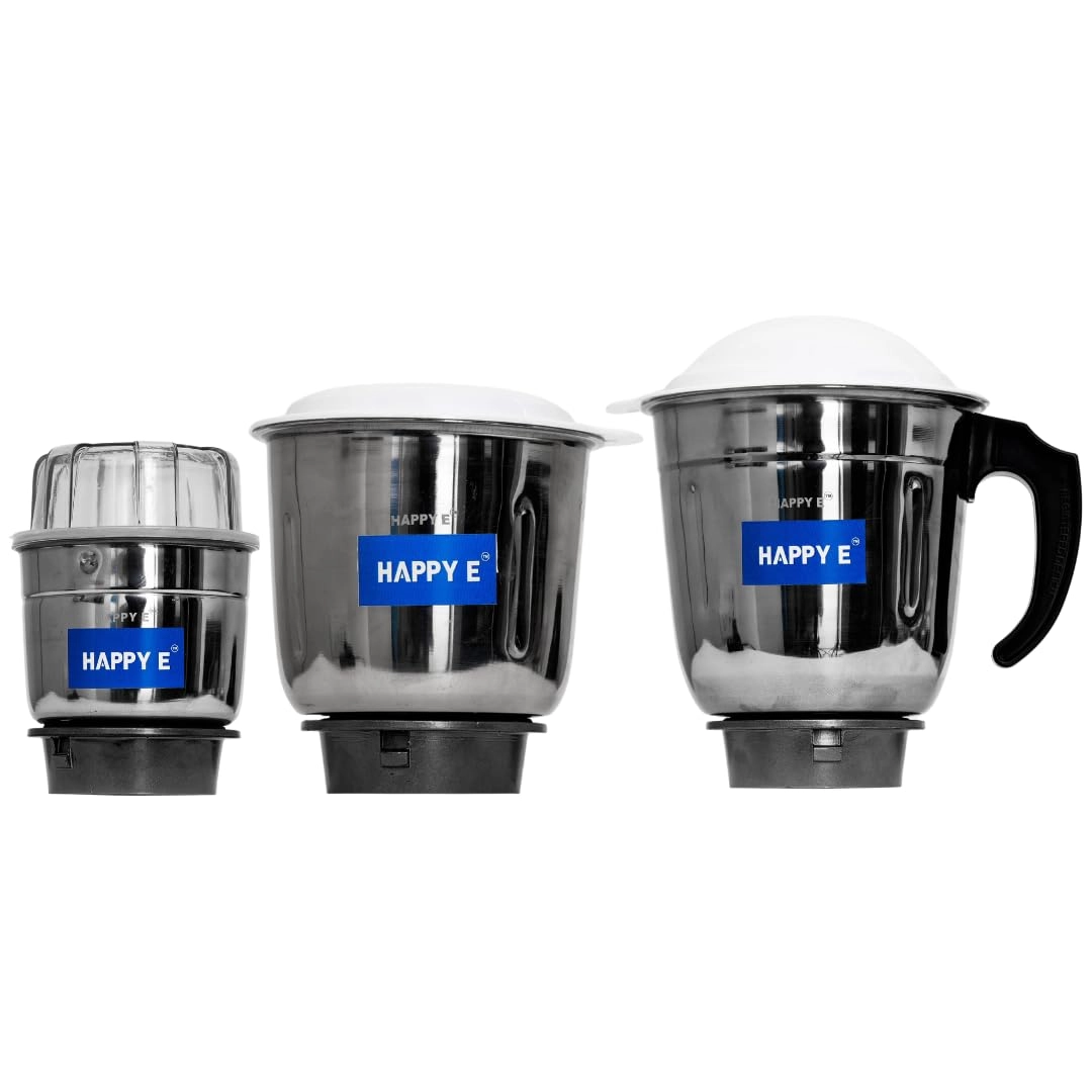 HAPPY E MG Mixer Grinder Jars - 400ml 1000ml 1500ml Pack