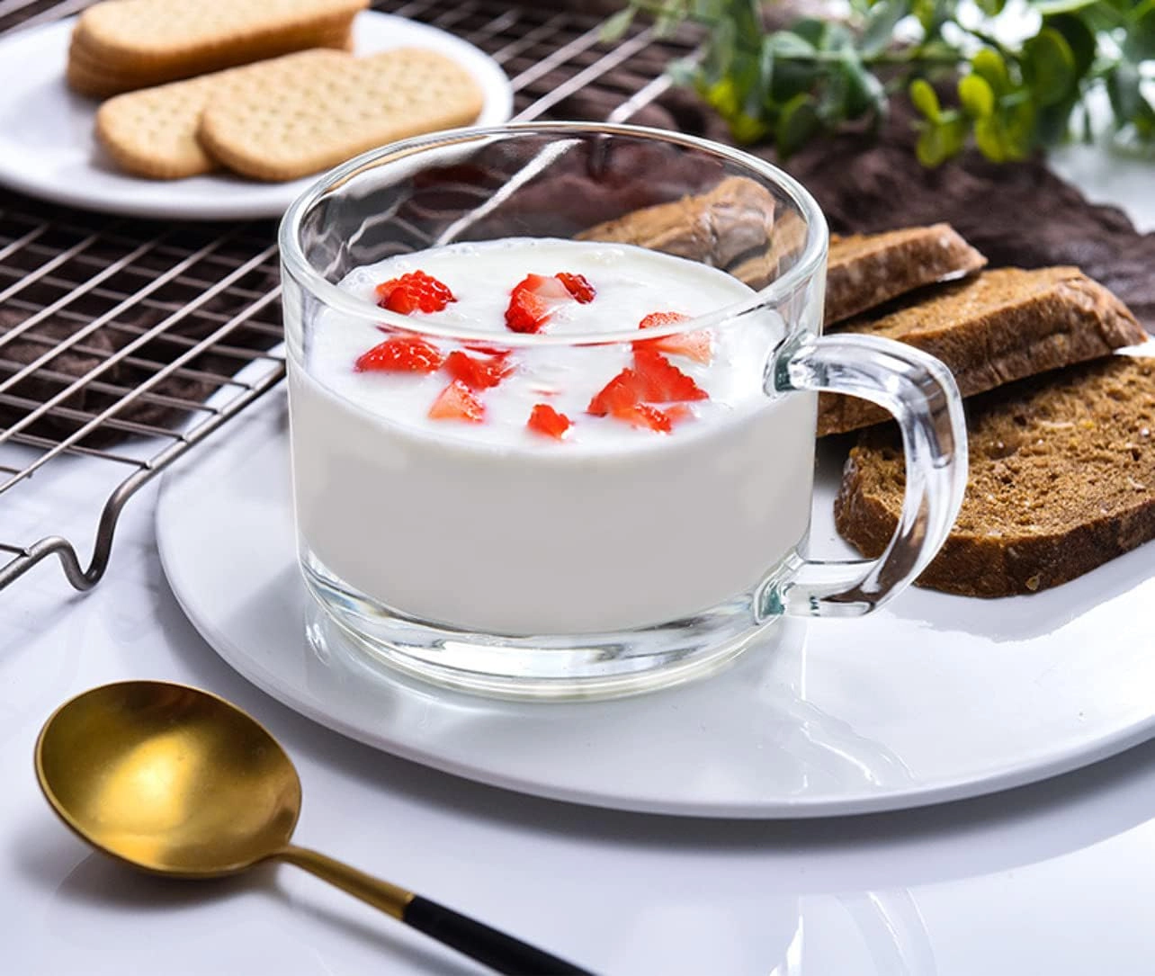 Simple Glass Tea and Coffee Cup - 2 pcs - 210 ml