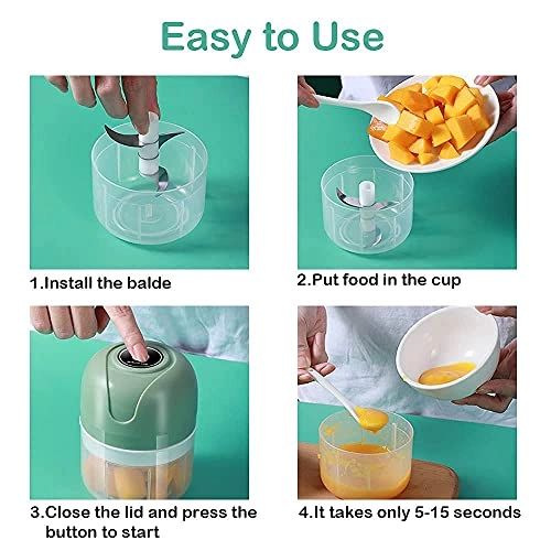 Mini Garlic Chopper - 250ml USB Rechargeable
