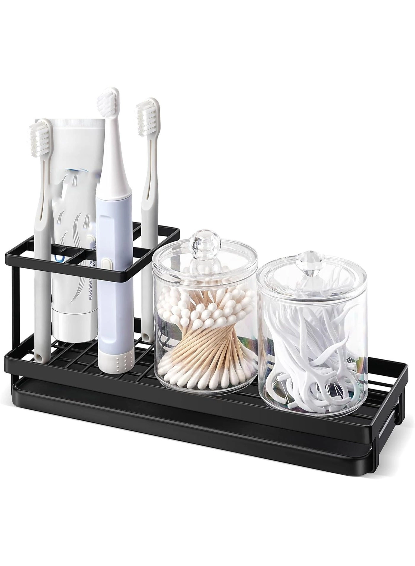 Generic Toothbrush Holder - Metal Countertop 3 Slots Removable Drain Tray