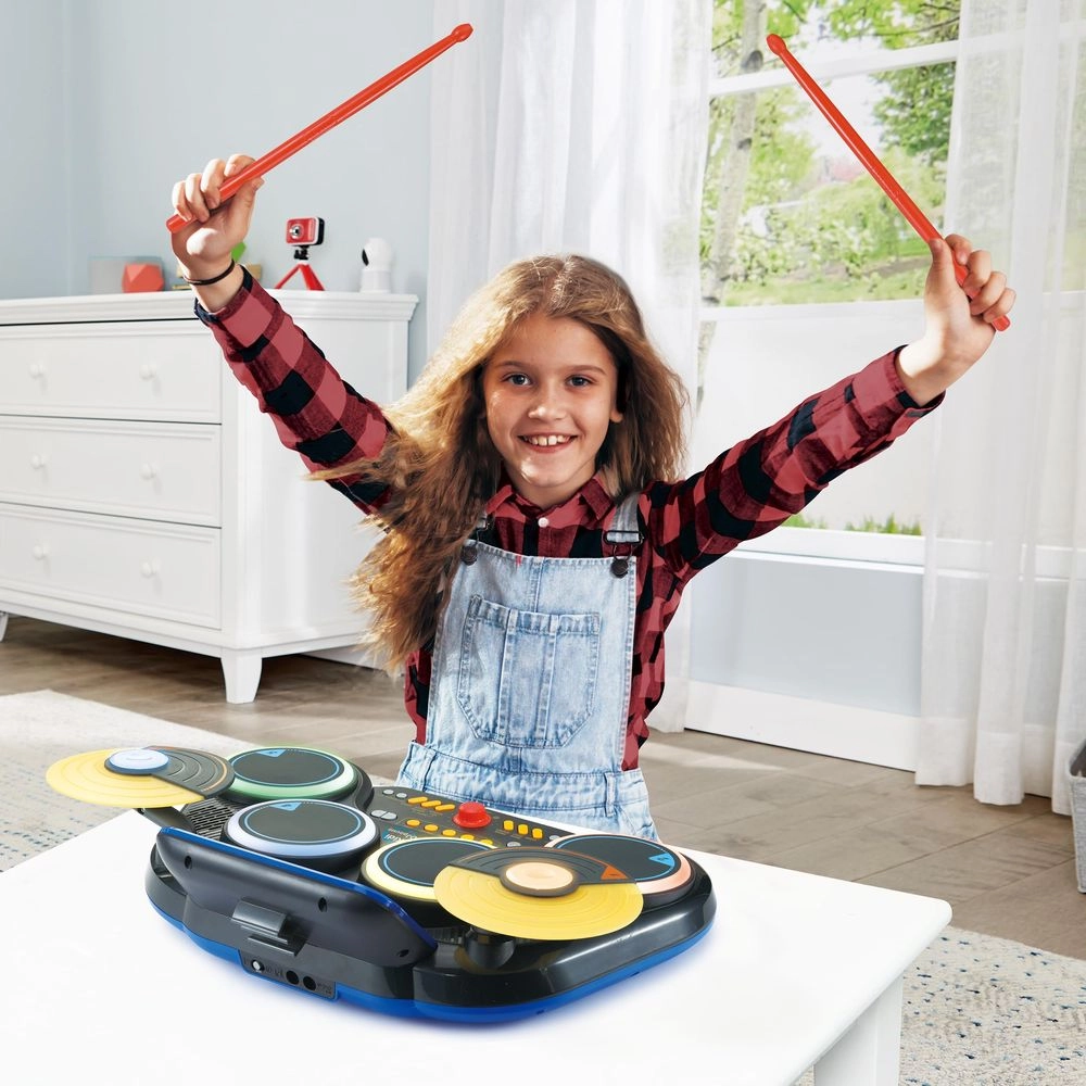 10-In-1 Kidi Light-Up DJ Drums Kit With Bluetooth - 25+ songs Suitable for 5 years & above