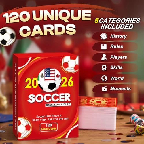Soccer Trivia Card - 120-Card Q&A Deck