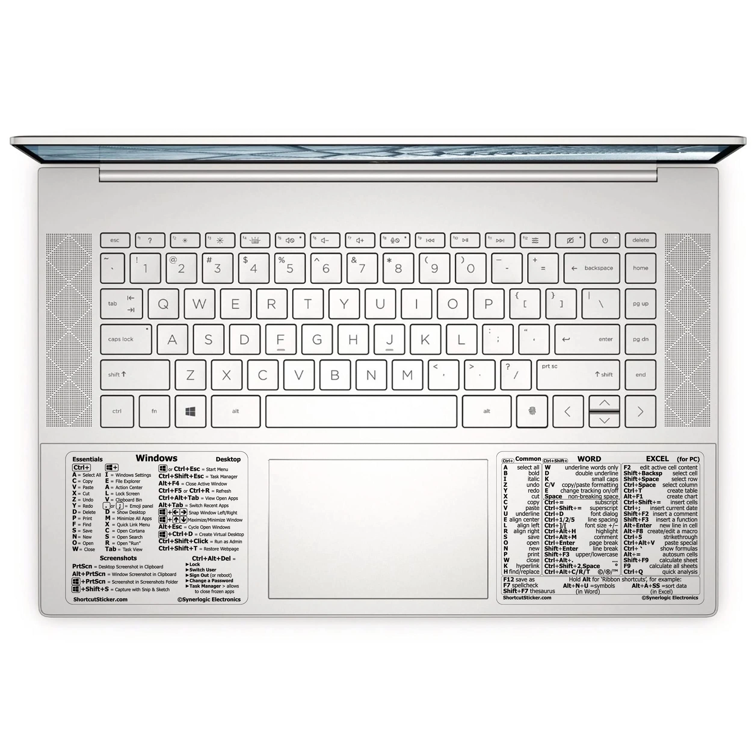 Synerlogic Windows+Word/Excel Reference Keyboard Shortcut Stickers