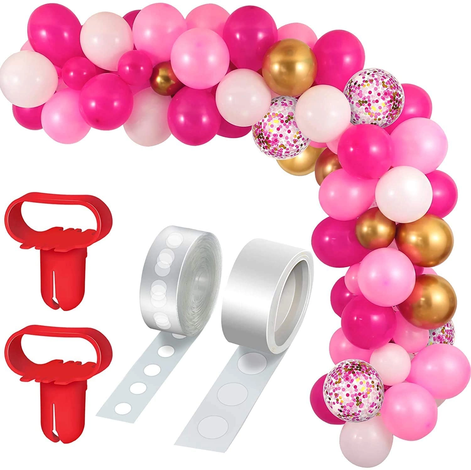 Party Time Trading LLC Latex and Confetti Balloon Sets - 129 Pieces Valentines Day
