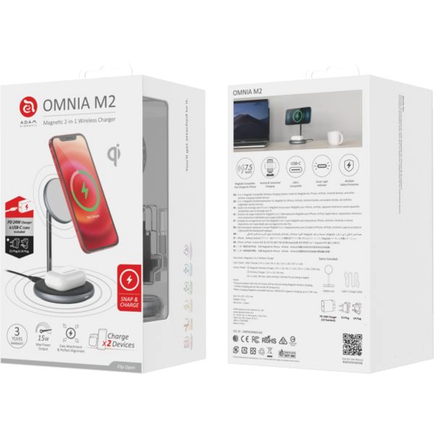 Omnia M2 - iPhone 12 Pro iPhone 12 Pro Max iPhone 12 Mini iPhone 12 AirPods Pro AirPods with Wireless Charging Case (2nd Generation)