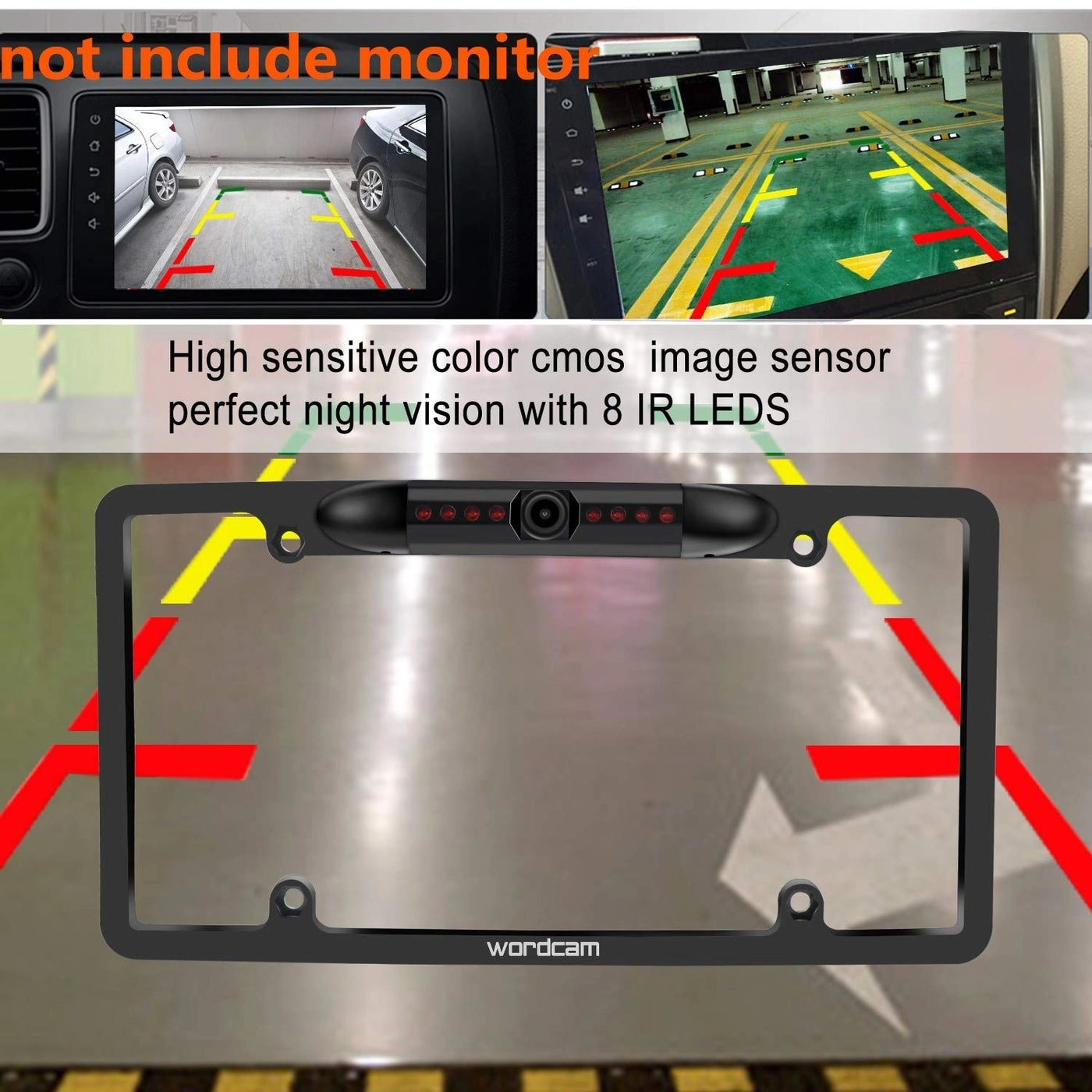 License Plate Frame Rear View Backup Camera - Night vision