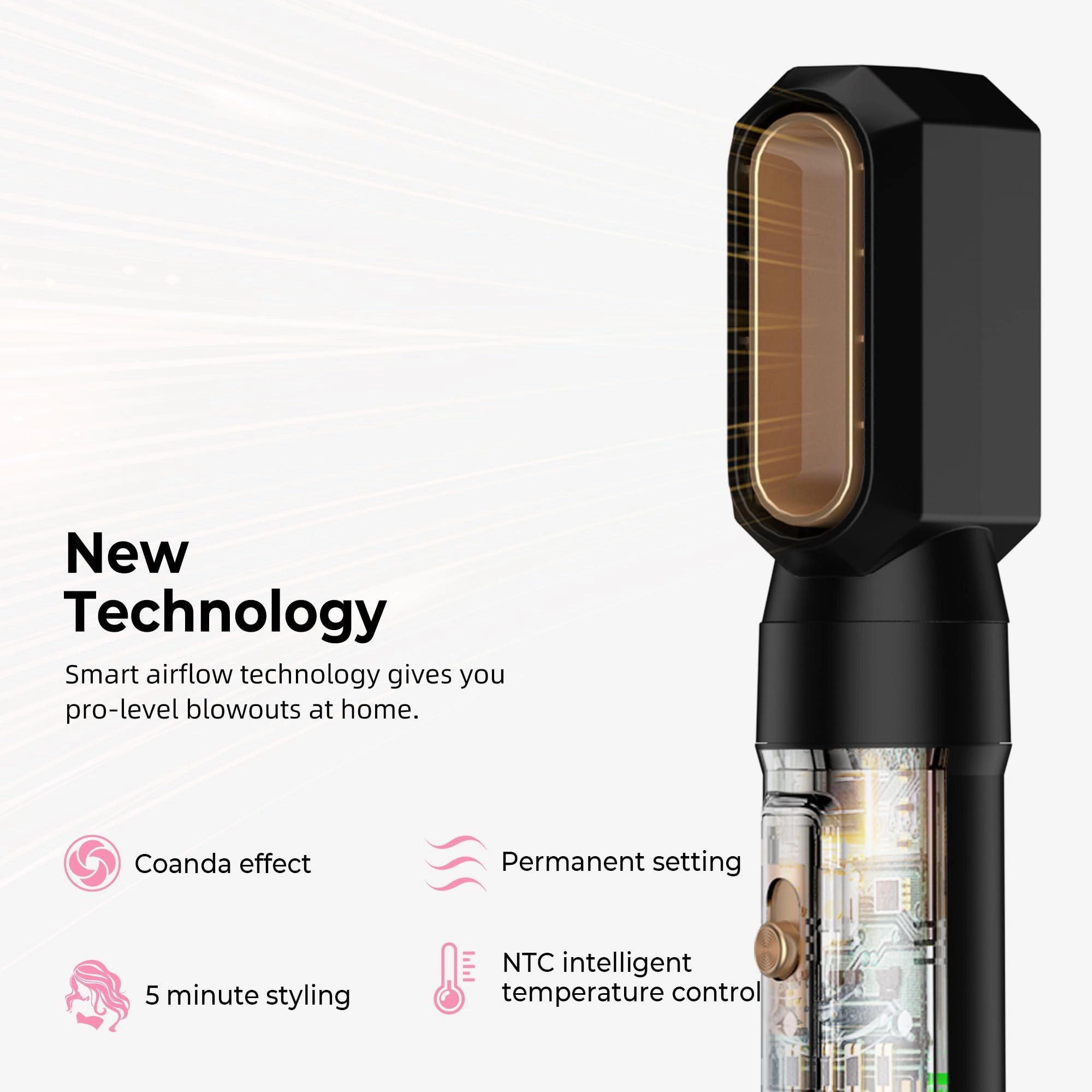 Air Styler - 6 in 1 Negative Ionic 3 Heat Settings