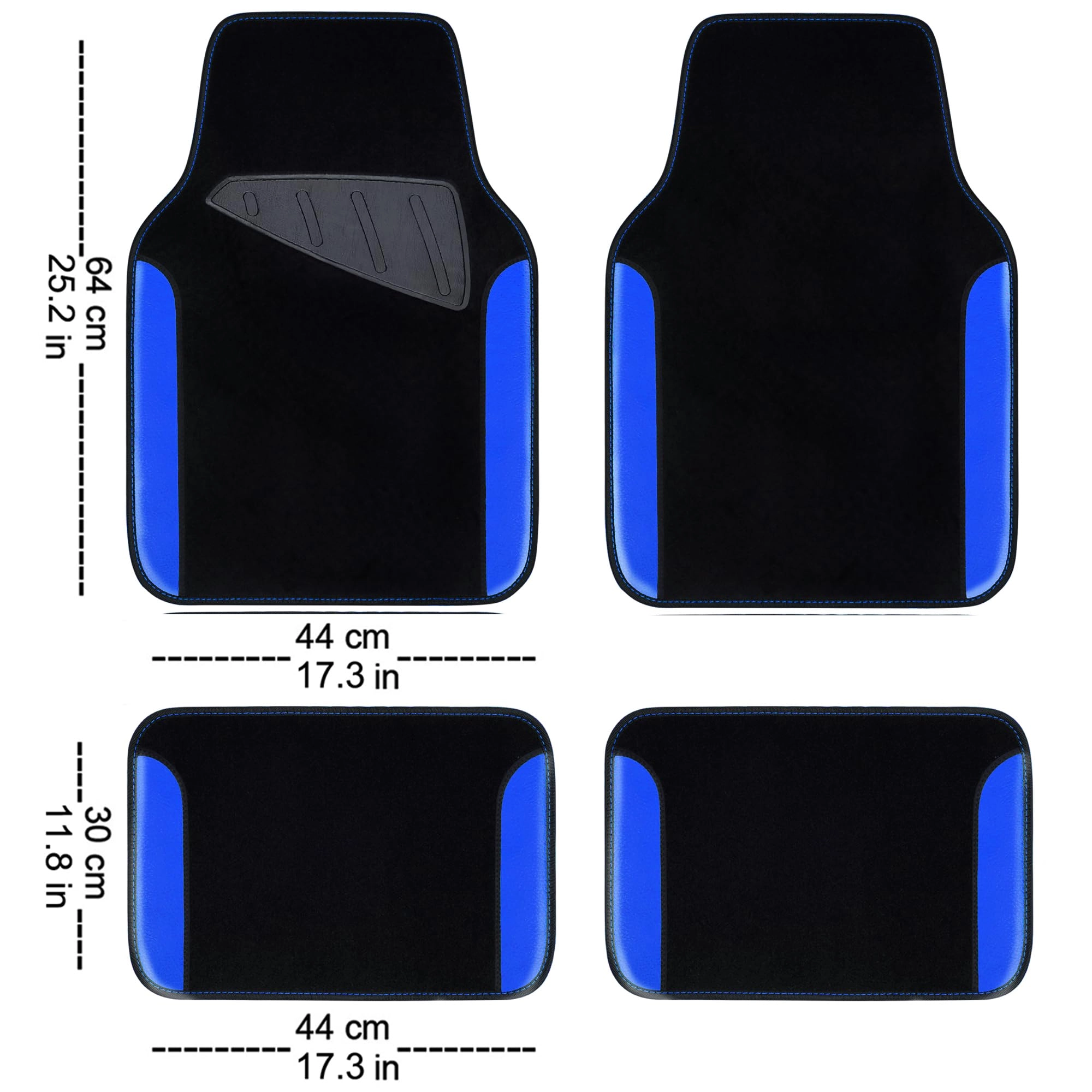 Car Seat Covers - Air Mesh Leather + Car Floor Mats - Waterproof + Steering Wheel Cover - Sporty