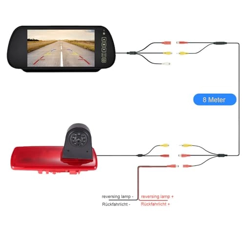 Reversing Camera + LCD Colour Display Monitor - Night vision AHD video signal or CVBS signal 1280 x 720 pixels