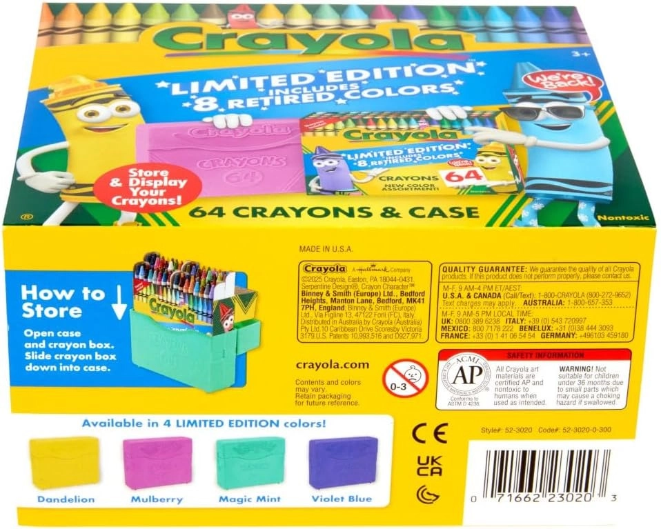 Classic & Limited Edition Retired Color Crayons - 64 Pcs