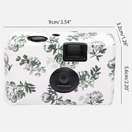 Retro Film Camera - 17pcs manual film Peony flower pattern