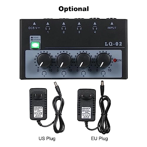 4-channel Stereo Headphone Amplifier - Ultra-compact Mono & Stereo Switch