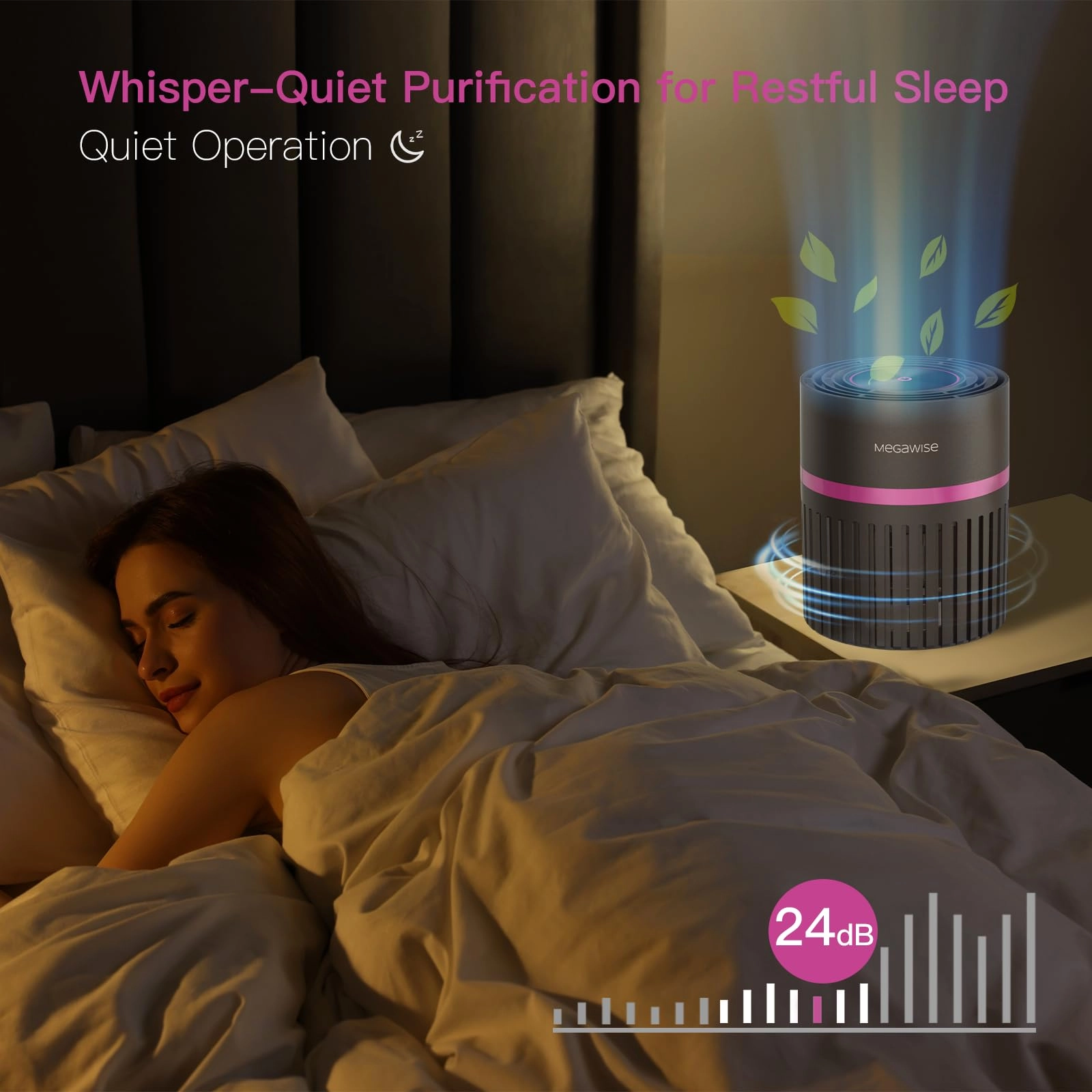Air Purifier - H13 True HEPA 1076 ft² 25db